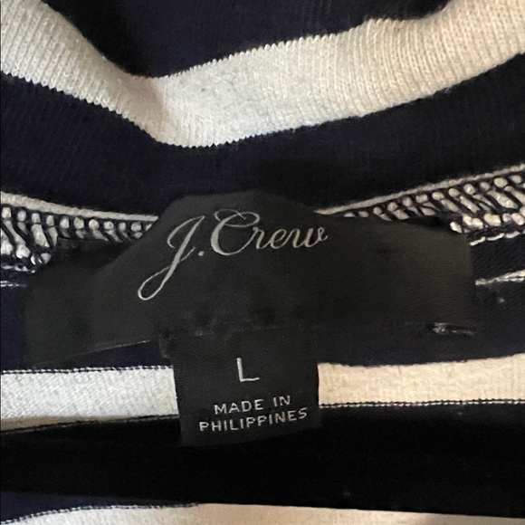 J. Crew Black and White Striped Long Sleeve Top - Picture 2 of 5